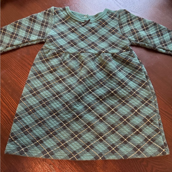 HB Kids Plaid Dress Green Black Gold Excellent Like New Condition Girls - Picture 1 of 6